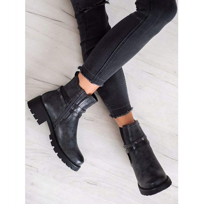 Super Me Trabalhadores de couro ecológico preto 2