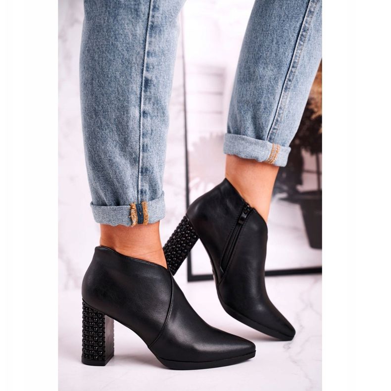 Botas femininas no poste Sergio Leone pretas BT497 preto 2