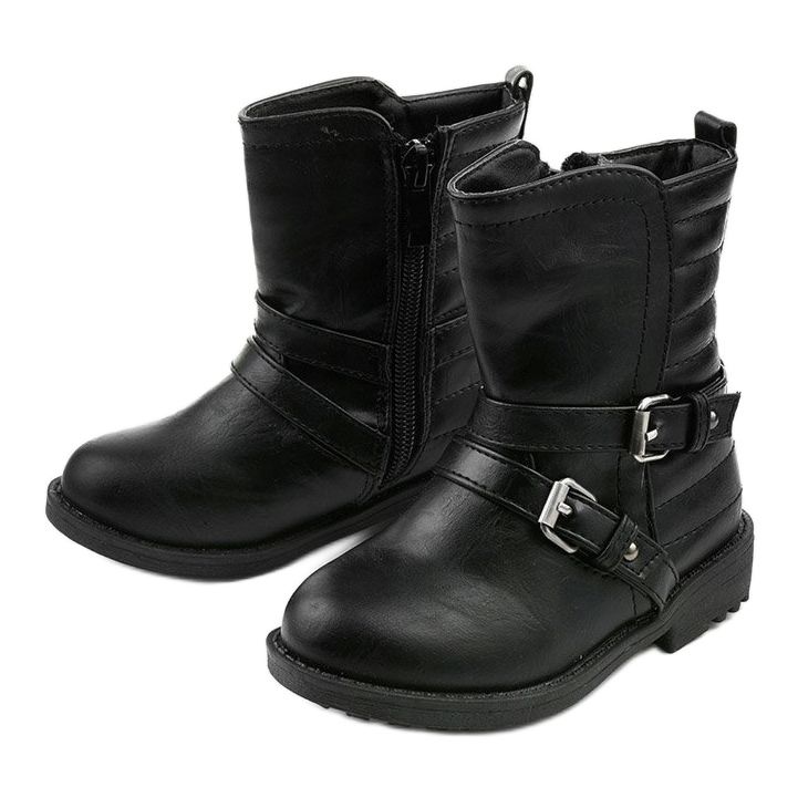 Botas infantis pretas para meninas Keenshaper preto 2