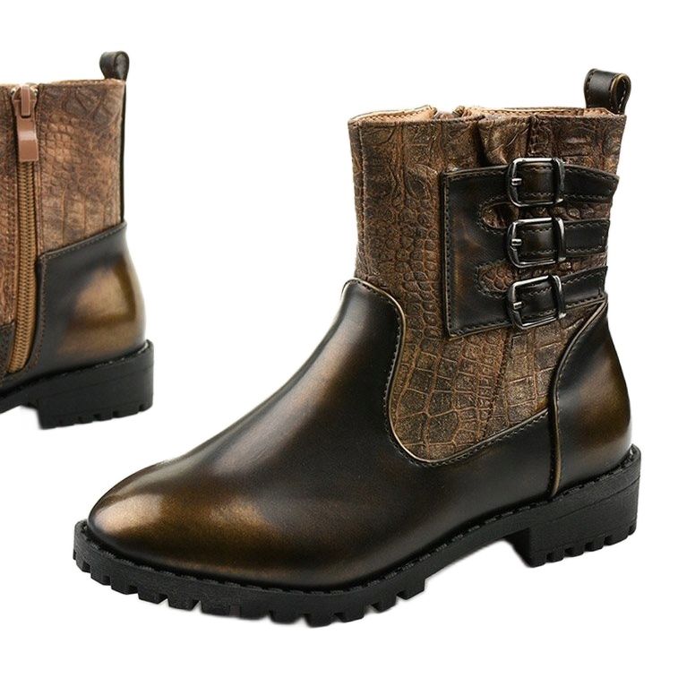 Botas infantis marrons de Ykslet castanho 1 Botas infantis marrons de Ykslet castanho 1