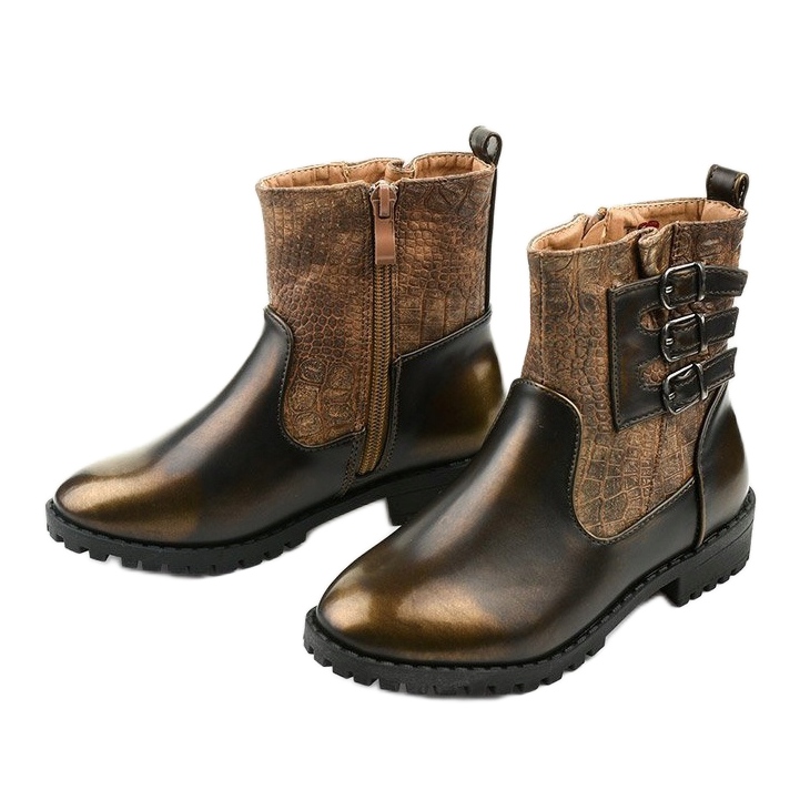 Botas infantis marrons de Ykslet castanho 2 Botas infantis marrons de Ykslet castanho 2