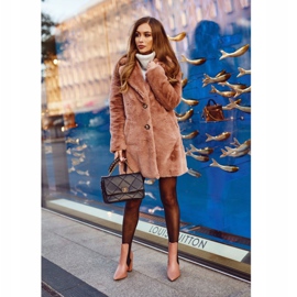 FG1 Botas femininas de salto rosa Good Vibes 1