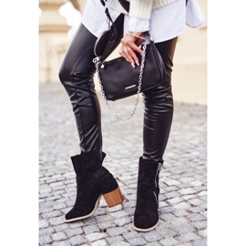 MSMG Botas femininas com salto camurça preta anabelle preto 2