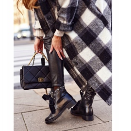 MSMG Botas femininas com pérolas de metal e fita perla quente preto 2 MSMG Botas femininas com pérolas de metal e fita perla quente preto 2