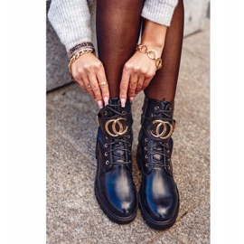 PS1 Botas femininas com cordões Workers ouro preto 1 PS1 Botas femininas com cordões Workers ouro preto 1