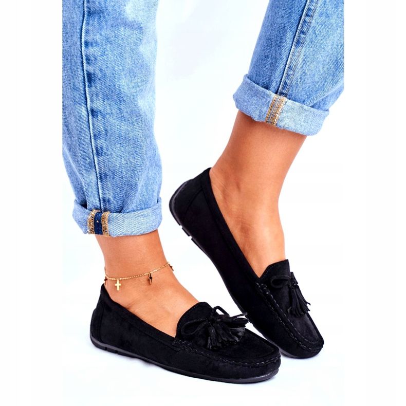 EVE Mocassim feminino camurça 20PB35-2003 preto Donna Mia 1