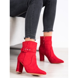 Laura Mode Botas Vermelhas Elegantes No Spitz vermelho 1