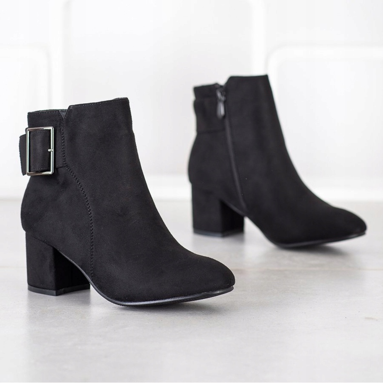 Top Shoes Botas de camurça com fivela preto 1 Top Shoes Botas de camurça com fivela preto 1