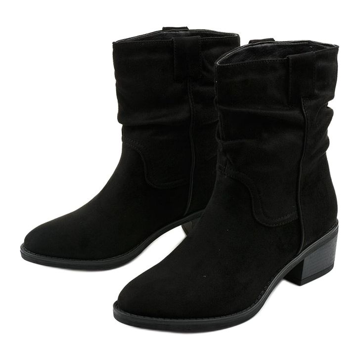 Botas de cowboy Fyrelnet com isolamento de camurça preta preto 2 Botas de cowboy Fyrelnet com isolamento de camurça preta preto 2