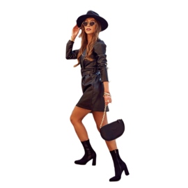 Botas femininas Big Star no poste GG274397 pretas preto 2