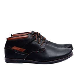 Gino Tuzzi Sapatos de renda masculina de couro preto Gertrudo 1