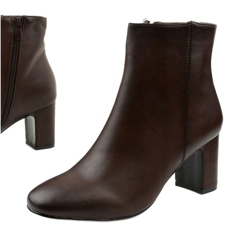 Botins de couro marrom ecológico no posto de Nilandaley castanho 1 Botins de couro marrom ecológico no posto de Nilandaley castanho 1