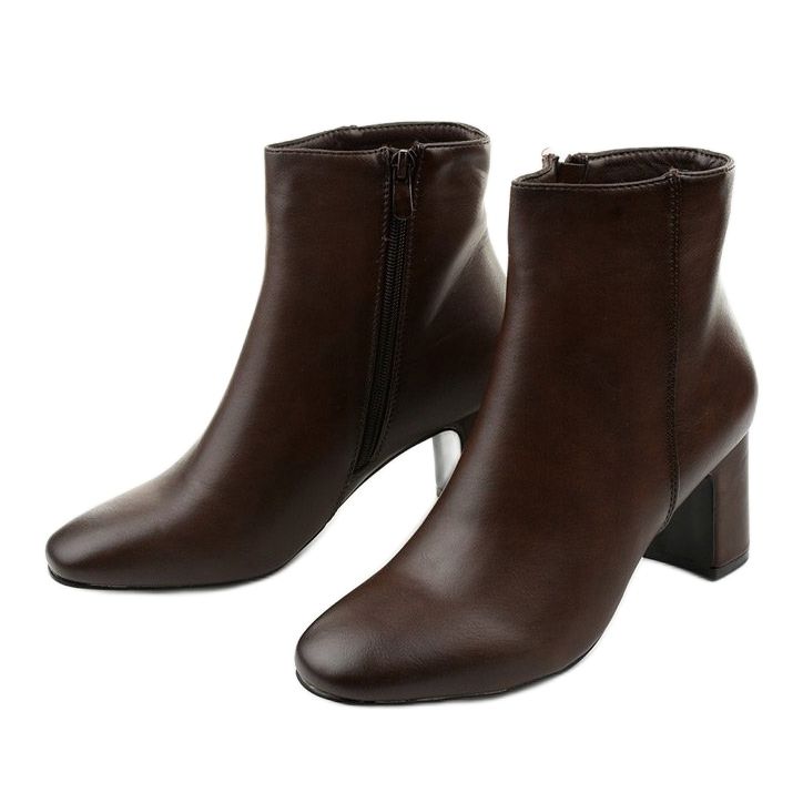 Botins de couro marrom ecológico no posto de Nilandaley castanho 2 Botins de couro marrom ecológico no posto de Nilandaley castanho 2