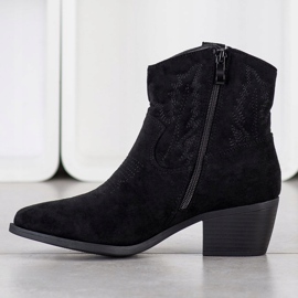 Cm Paris Botas de caubói elegantes de camurça preto 1