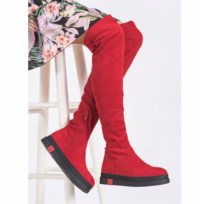 Gogo Botas de plataforma elegantes vermelho 1