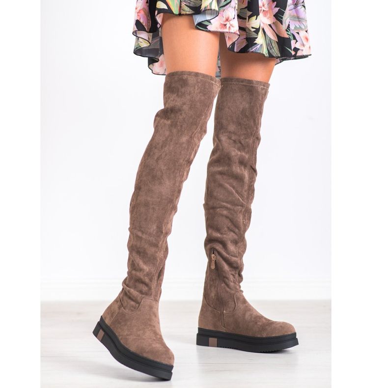 Gogo Botas de plataforma elegantes bege 1