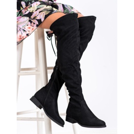 Lovit Botas acima do joelho com cano largo preto 1