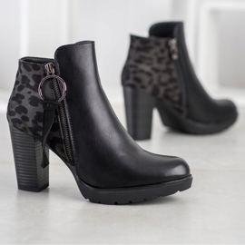 Goodin Botas com estampa de leopardo quente preto 1