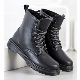 SHELOVET Botas de couro ecológico preto 1