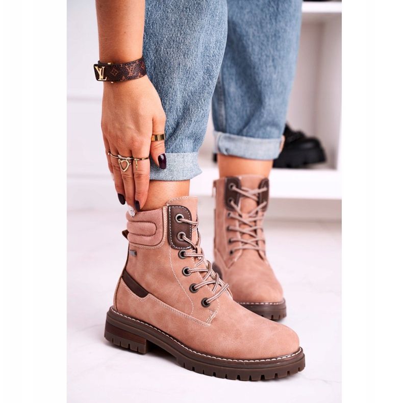 Mulheres trabalhadoras quentes, caçadores de madeira rosa bege marrom 1