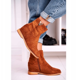 FG1 Botins femininos camurça marrom Vanya 1