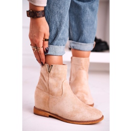 FG1 Botins femininos camurça bege Vanya 1