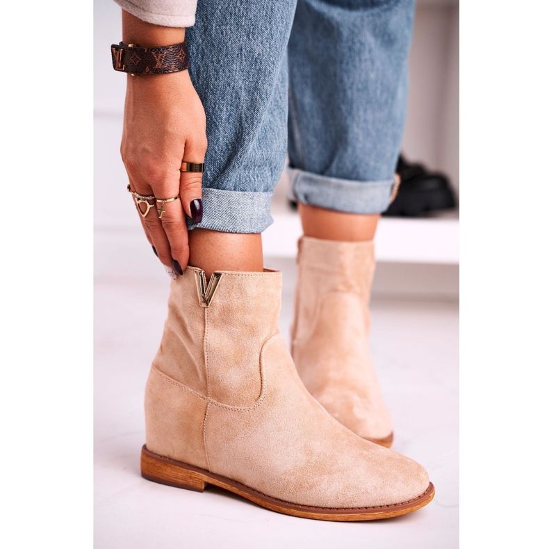 FG1 Botins femininos camurça bege Vanya 1