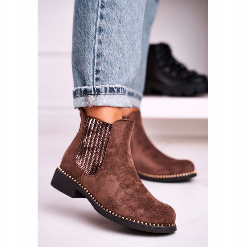 Botas femininas Botas Jodhpur camurça marrom Meagan 1