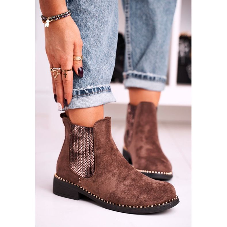 Botas femininas Botas Jodhpur camurça marrom Meagan 2