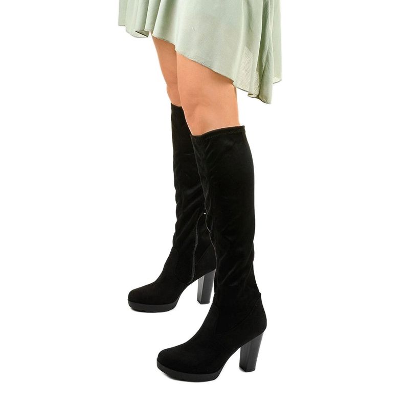 Botas pretas feitas de camurça Funnyfreeze preto 1