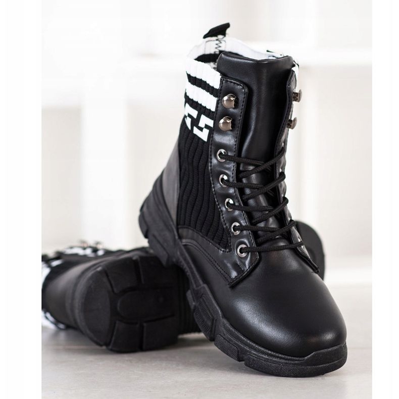 SHELOVET Trabalhadores da moda com cordões branco preto 1