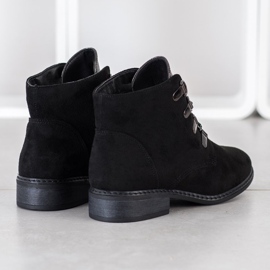 Goodin Botas elegantes com cordões preto prata 1 Goodin Botas elegantes com cordões preto prata 1