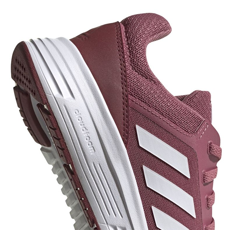 Tênis de corrida feminino adidas Galaxy 5 bordô FW6124 branco vermelho 3