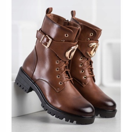 SHELOVET Trabalhadores com enfeite de ouro marrom 1