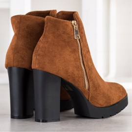 Small Swan Botas de salto alto marrom amarelo 1