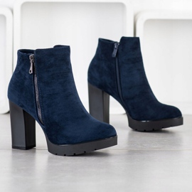 Small Swan Botas de salto alto azul marinho 1