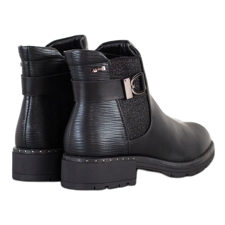 SHELOVET Botas casuais com brilho preto 1