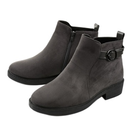 Botas rasas de camurça cinza da Neriris 2