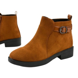 Botas de cano baixo Neriris camel camurça marrom 1