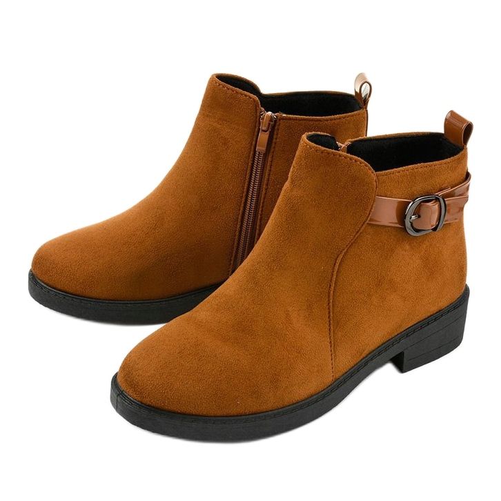 Botas de cano baixo Neriris camel camurça castanho 2