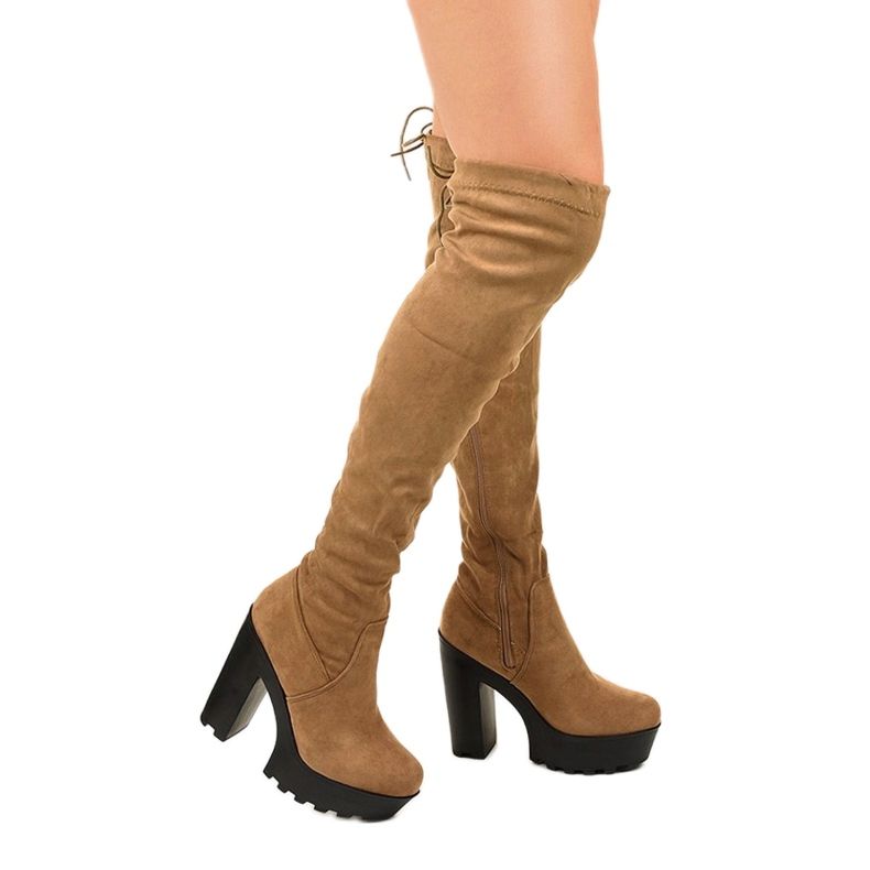 Botas de camurça no poste Khaki Carrum cáqui verde 1