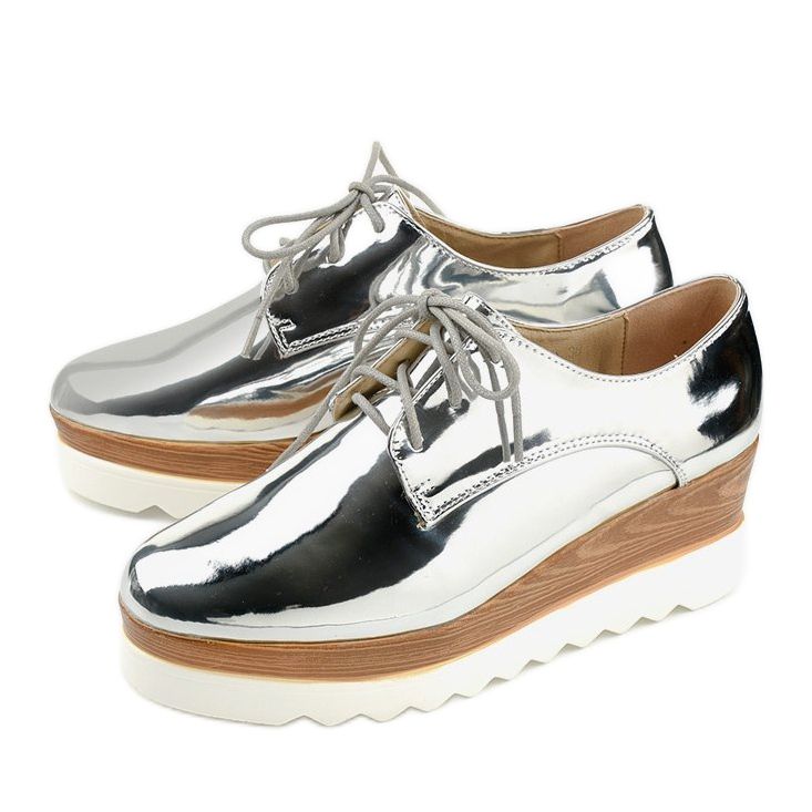 Sapatos prateados deslizantes com tachas GF-FD9 prata 2