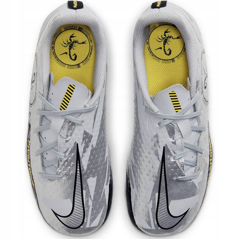 Chuteiras Nike Phantom Gt Academy Scorpion FG / MG Junior DB7631 001 branco 1
