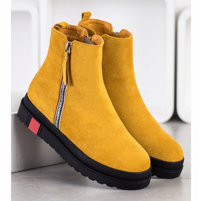 Seastar Botas na plataforma preta amarelo 1