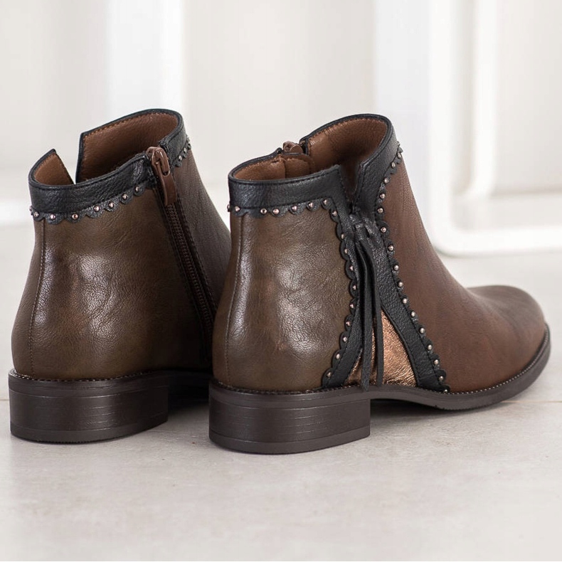 Goodin Botas marrons com couro ecológico castanho 2