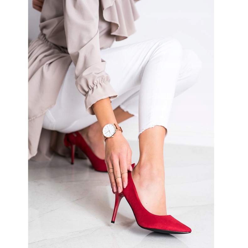 Goodin Estiletes elegantes com franjas vermelho 1 Goodin Estiletes elegantes com franjas vermelho 1
