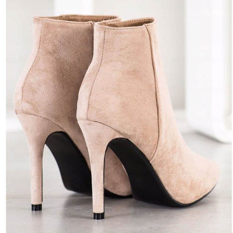 Small Swan Botas elegantes de salto alto bege 1