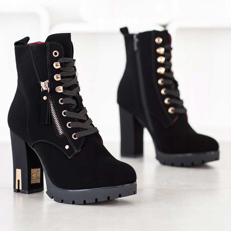 Super Mode Botas elegantes de salto alto preto 1