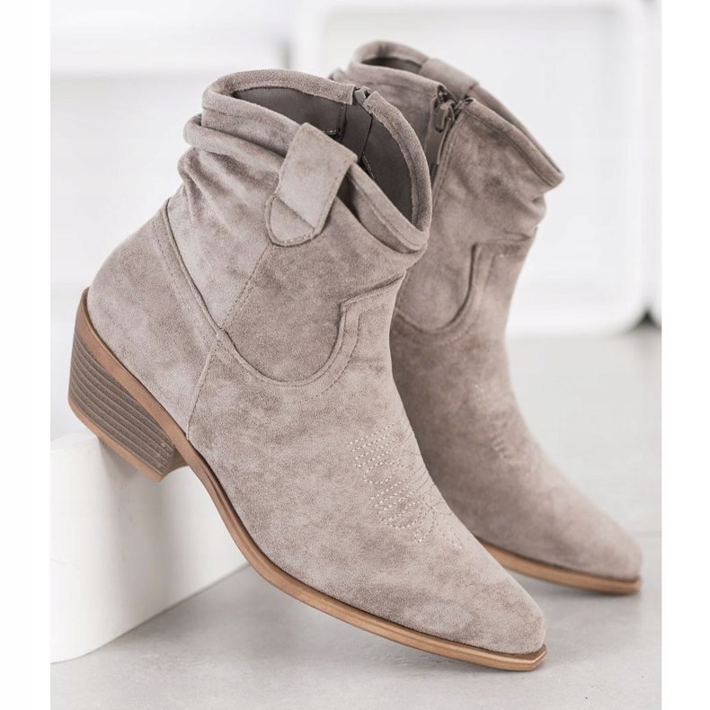 Cm Paris Botas de caubói de camurça bege 1