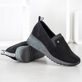 Filippo Sapatos de couro slip-on preto 1